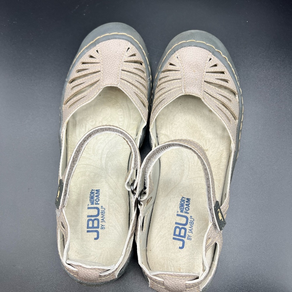 JBU By Jambu Shoes Womens 6 M Melon Too Mary Jane Flats Tan Grey Vegan Comfy